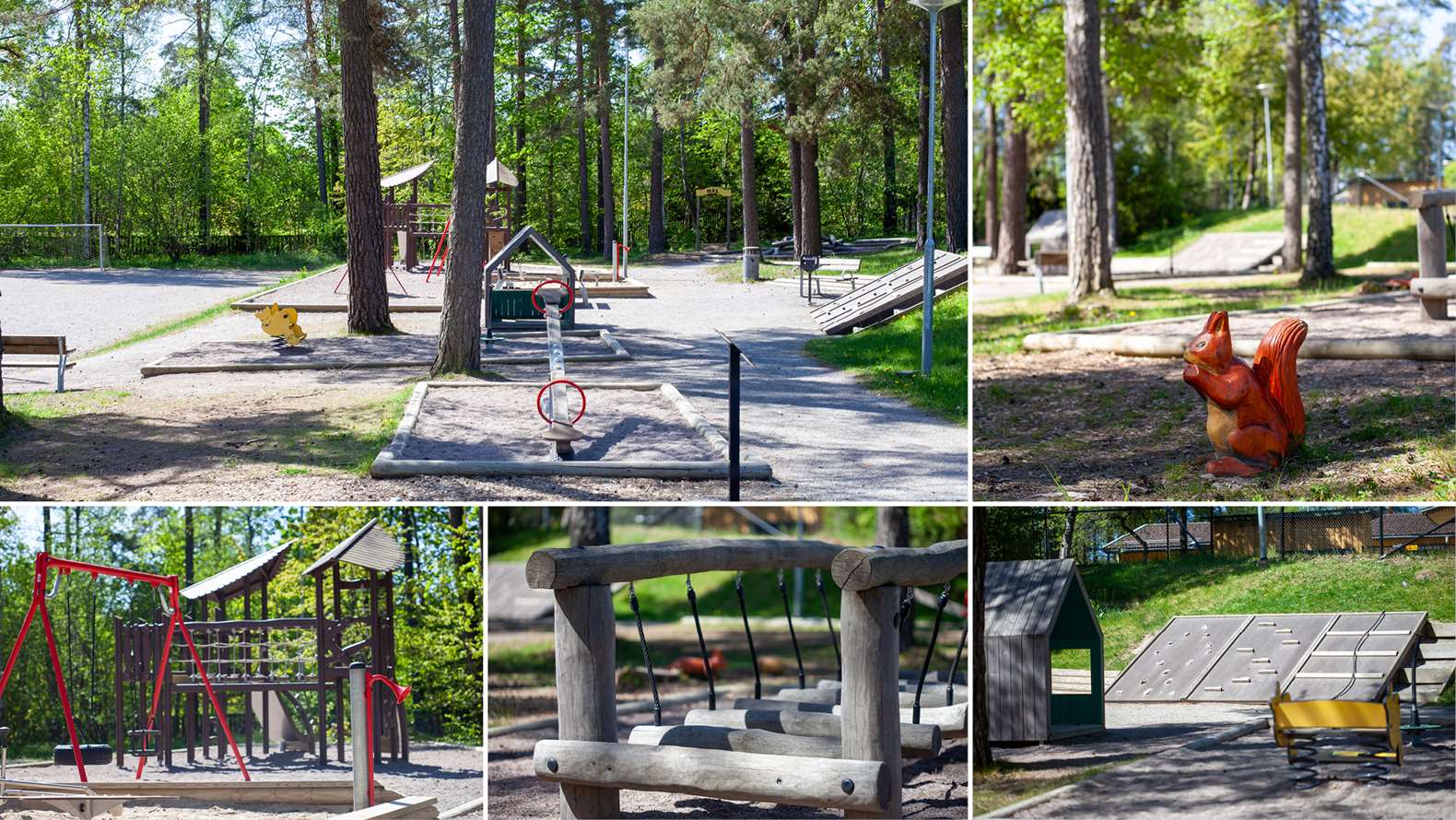 Bildkollage på en lekpark