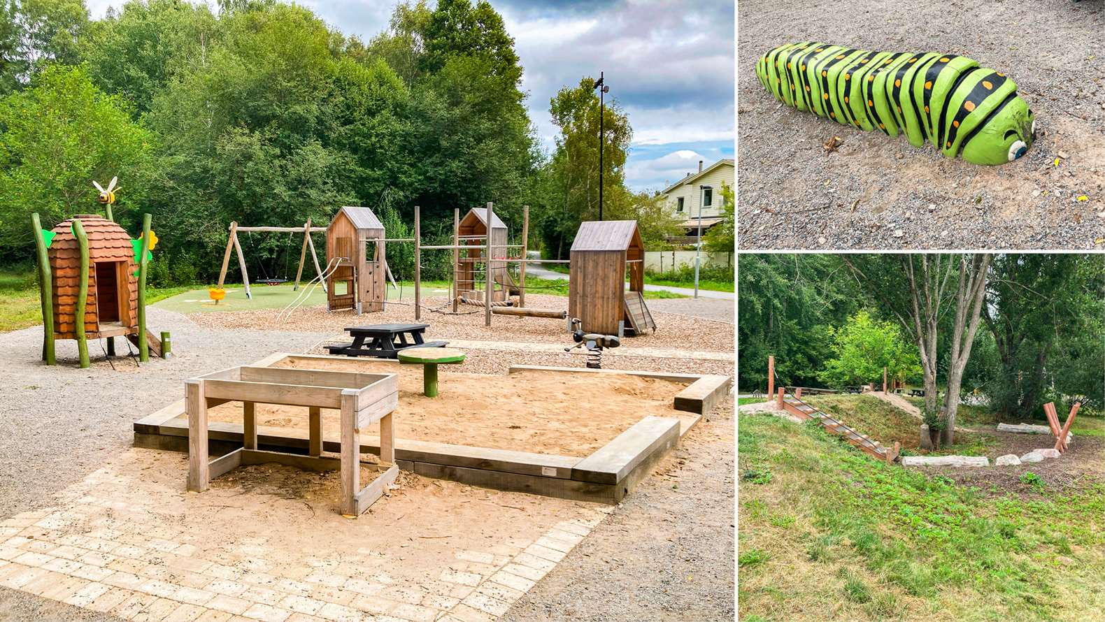 Bildkollage på en lekplats