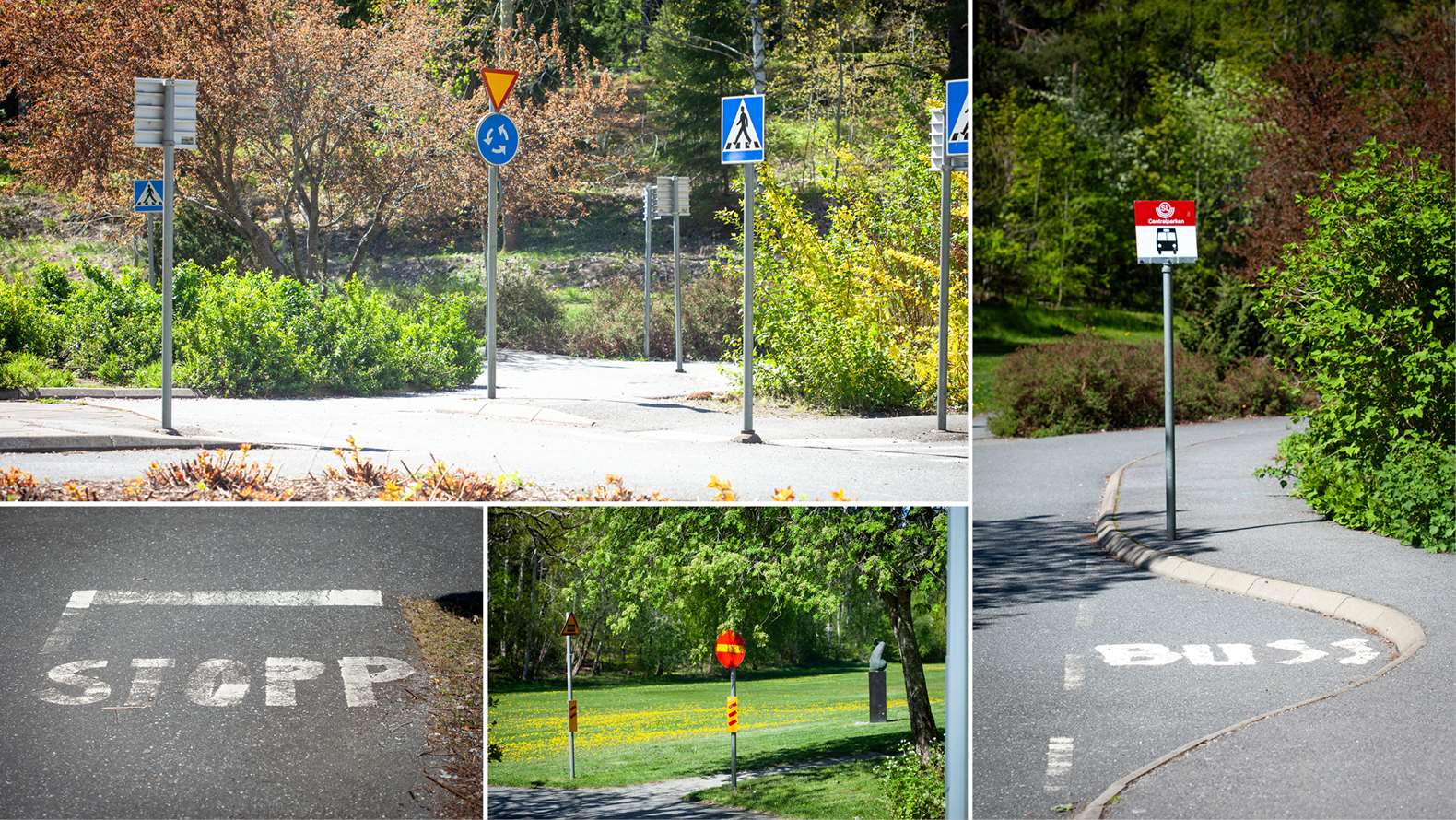 Bildkollage på en lekpark
