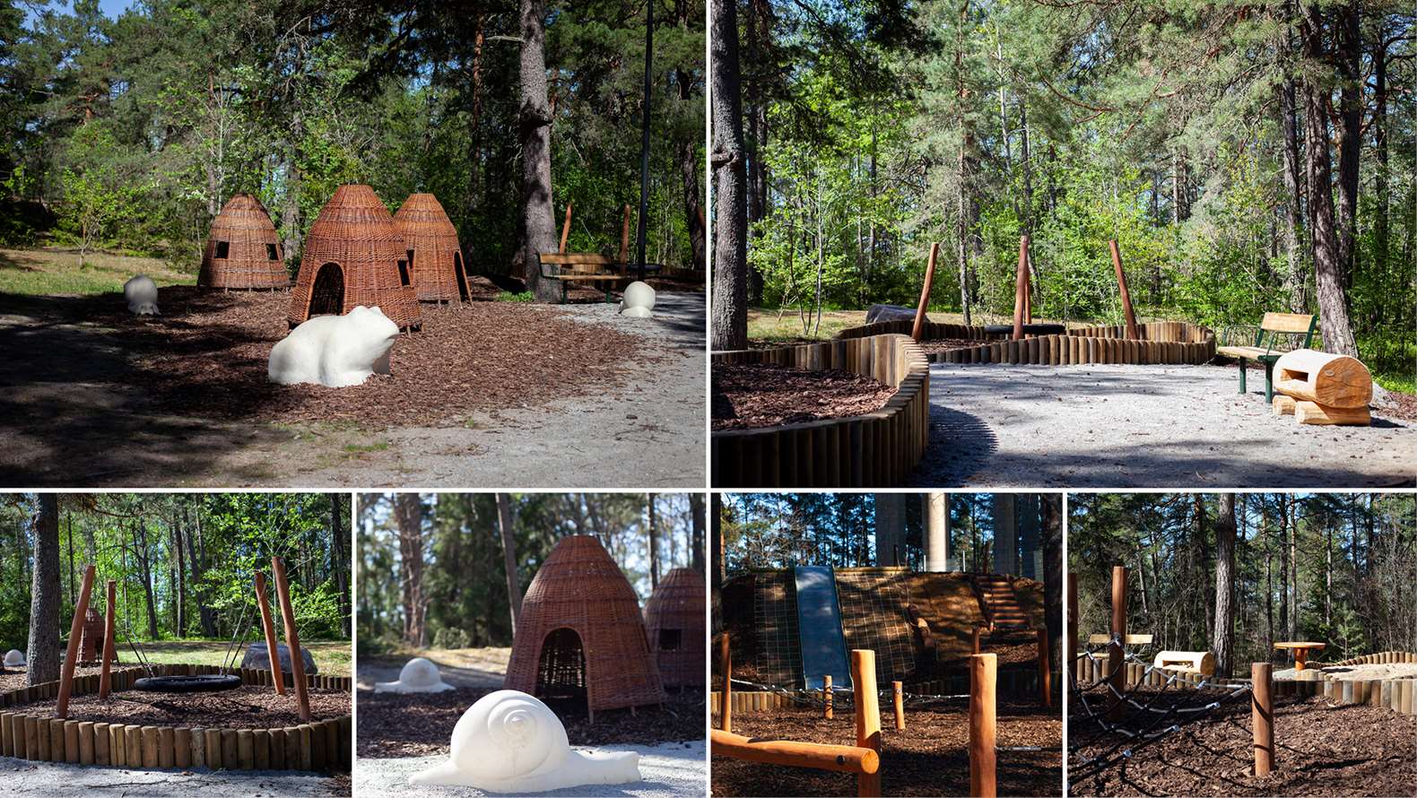 Bildkollage på en lekpark