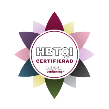 HBTQI-logga med certifiering