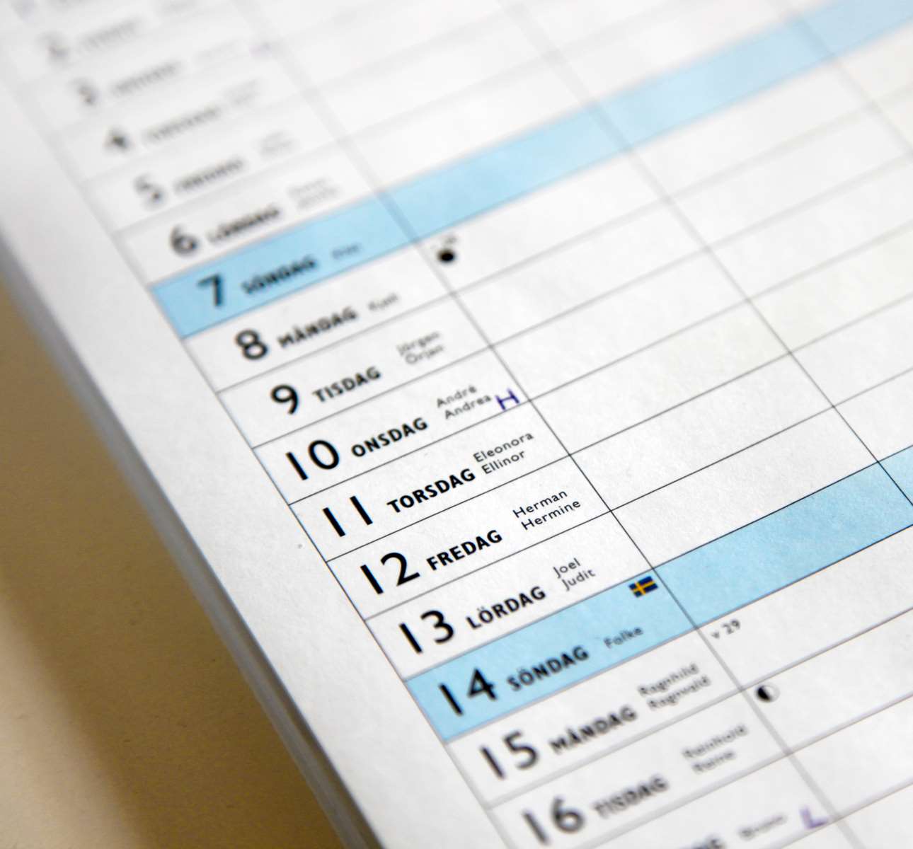 En kalender.